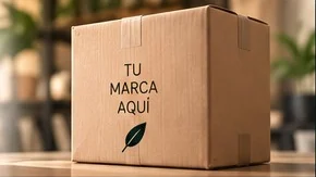 Shipping box labeled Your brand here