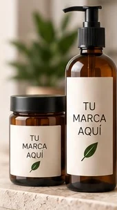 Product bottles labeled Your brand here